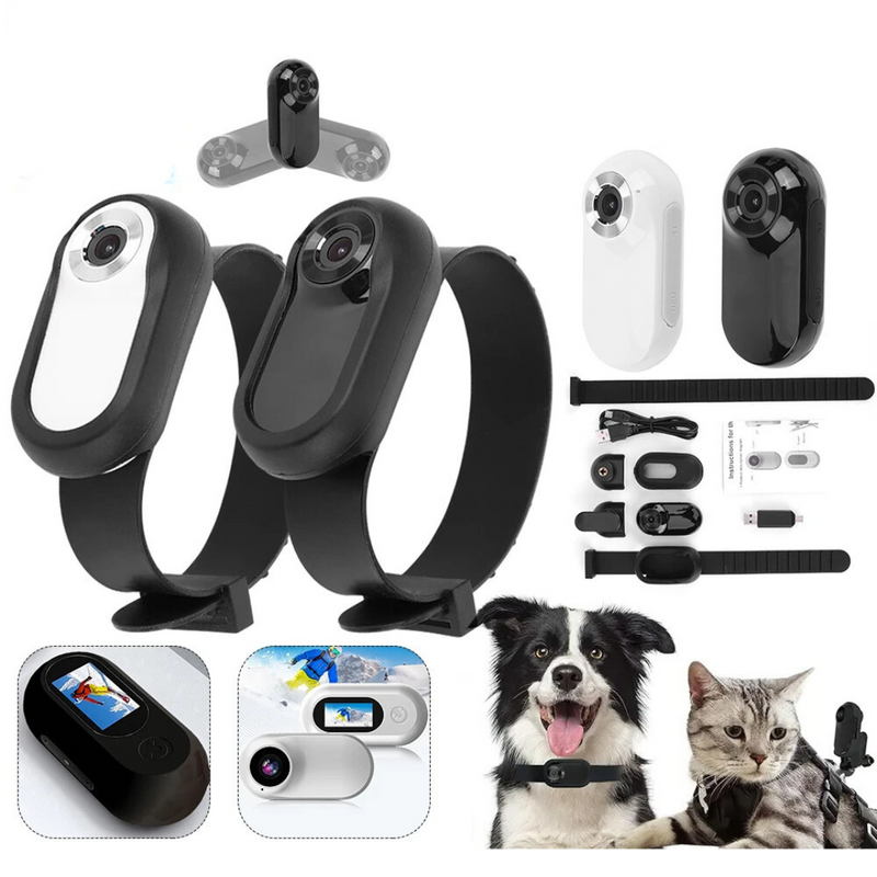 Câmera Corporal Pet 1080 Full HD Com Colar: Capture Momentos Incríveis de Seu Cachorro ou Gato