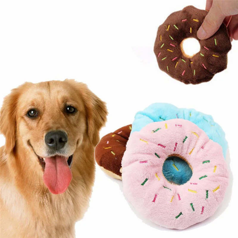 Confortável Brinquedo de Pelúcia em Formato de Donut para Cães