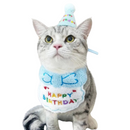 Conjunto de Chapéu e Babador para Aniversário de Cães e Gatos