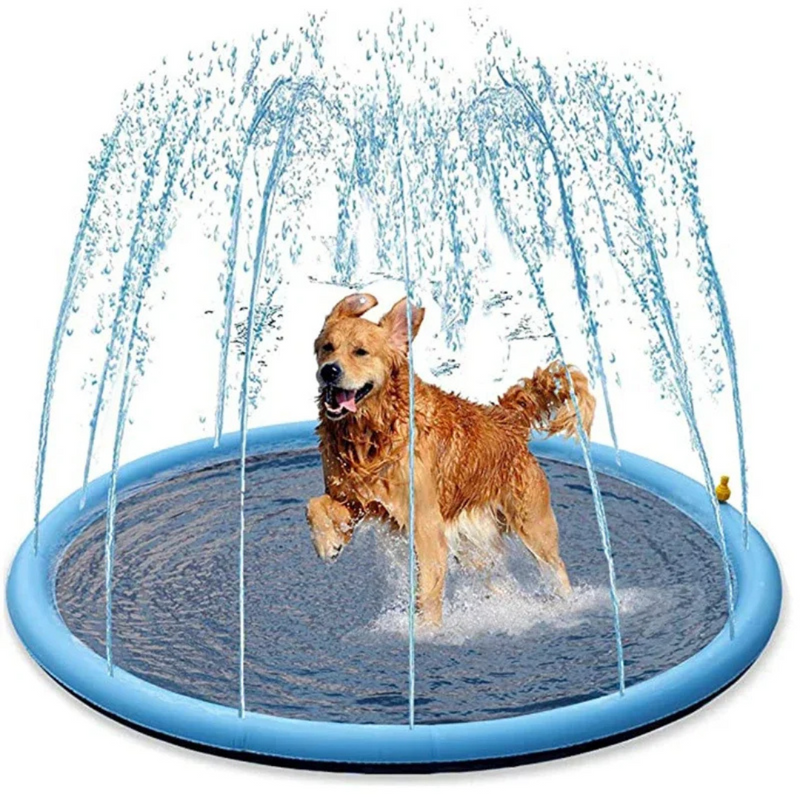 Piscina Inflável para Cães com Chafariz Refrescante – Diversão e Conforto para Seu Pet