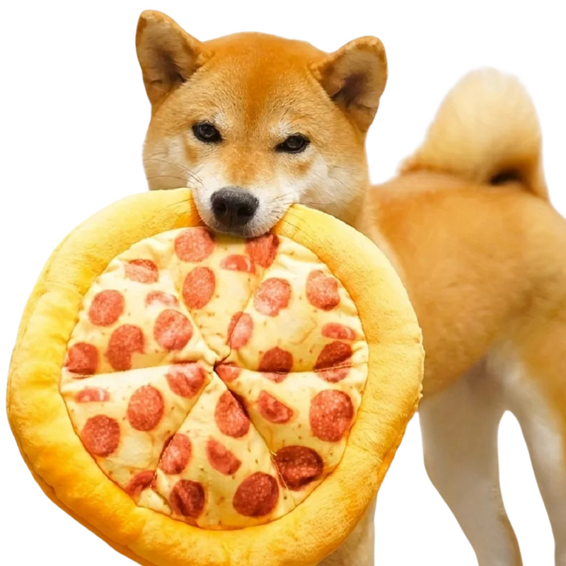 Confortante Brinquedo de Pelúcia em Formato de Pizza para Cachorros