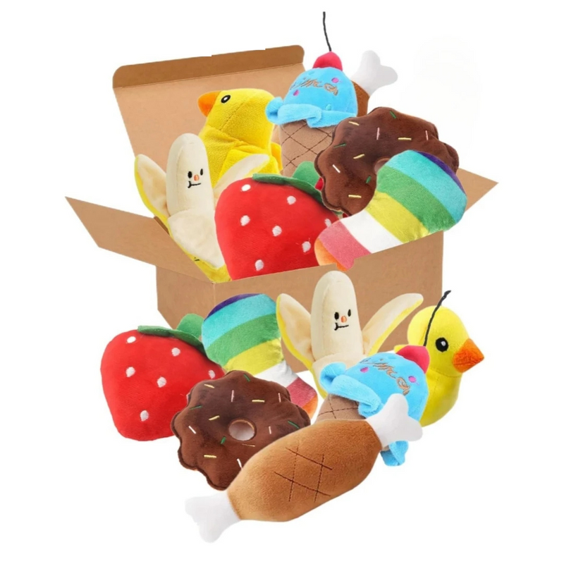 Caixa Encantada com 7 Brinquedos de Pelúcia para Aconchegar Seu Cão e Gato