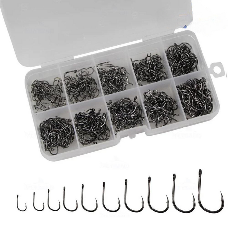 Kit de Anzóis em Aço Carbono - 100 ou 500 Unidades para Sucesso na Pesca