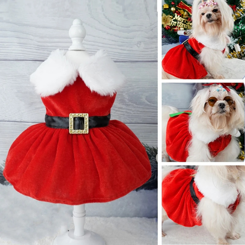 Vestido de Mamãe Noel para Cachorros – Estilo Natalino e Conforto para Seu Pet