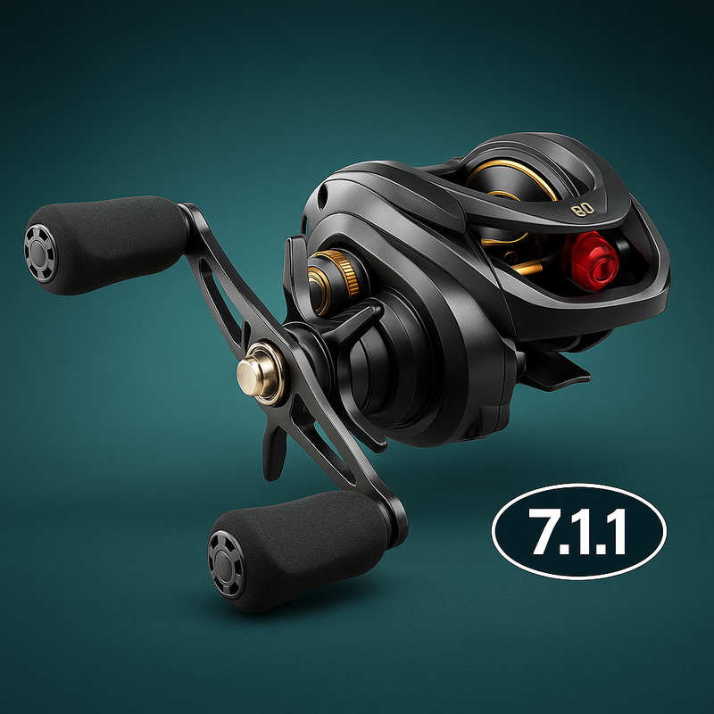 Carretilha de Pesca 7.1:1 com Freio Magnético para Aventura em Água Doce e Salgada