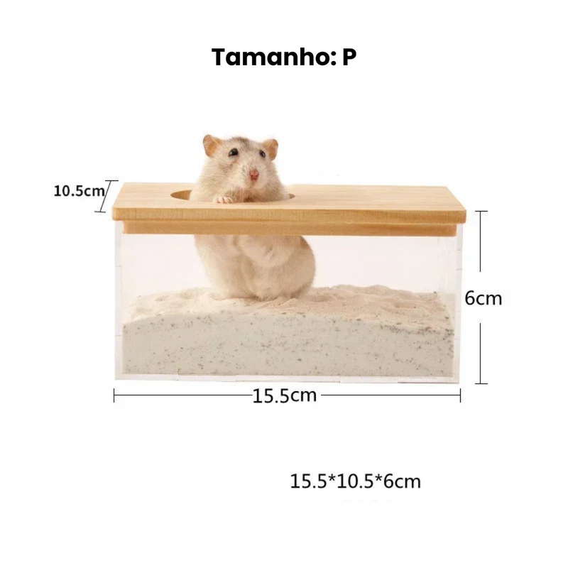 Banheira de Areia Confortável para Hamsters e Porquinhos da Índia - Transforme o Banho em Um Momento de Bem-Estar