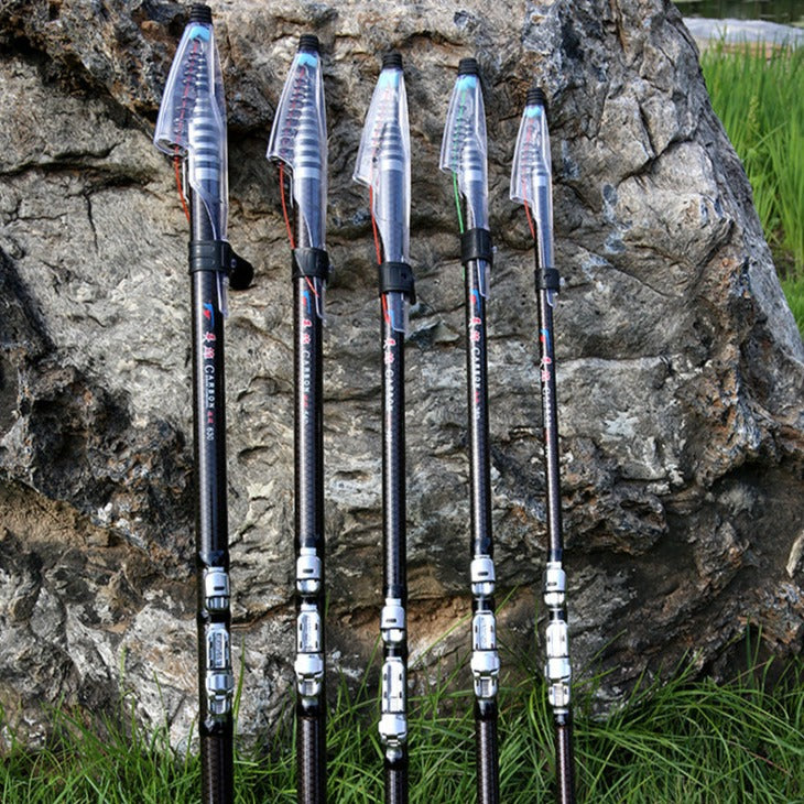 Vara de Pesca CarbonBlack: Resistência de 10kg com Fibra de Carbono Premium