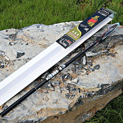 Vara de Pesca CarbonBlack: Resistência de 10kg com Fibra de Carbono Premium