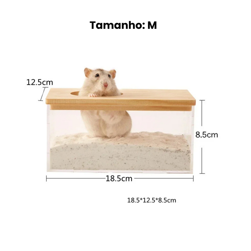 Banheira de Areia Confortável para Hamsters e Porquinhos da Índia - Transforme o Banho em Um Momento de Bem-Estar