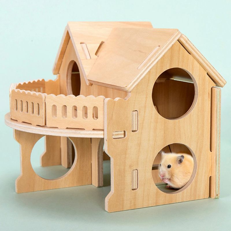 Refúgio de Madeira Confortável para Hamsters e Roedores