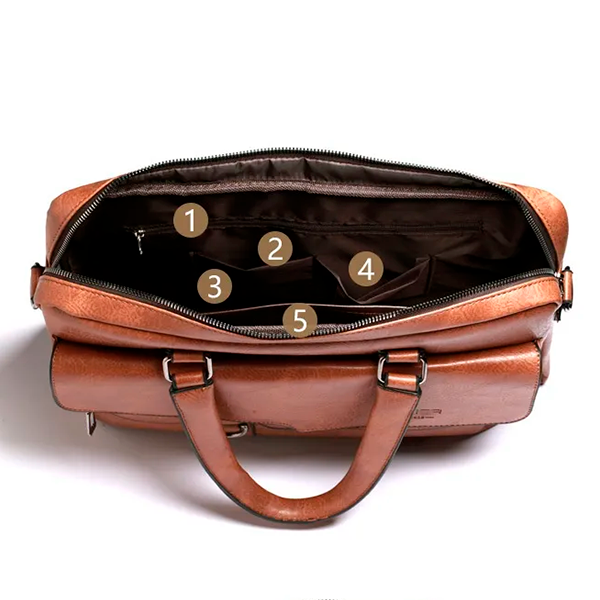 Maleta de Couro Genuíno Weixier Premium Pro - Elegância e Praticidade para sua Rotina