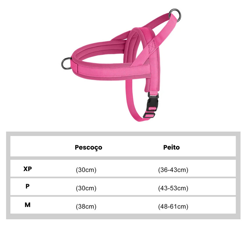 Coleira Peitoral Confortável para Cachorros com Duas Argolas de Guia