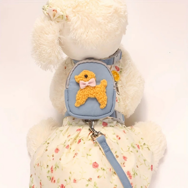 Mochila Prática para Cachorro com Guia e Espaço para Acessórios