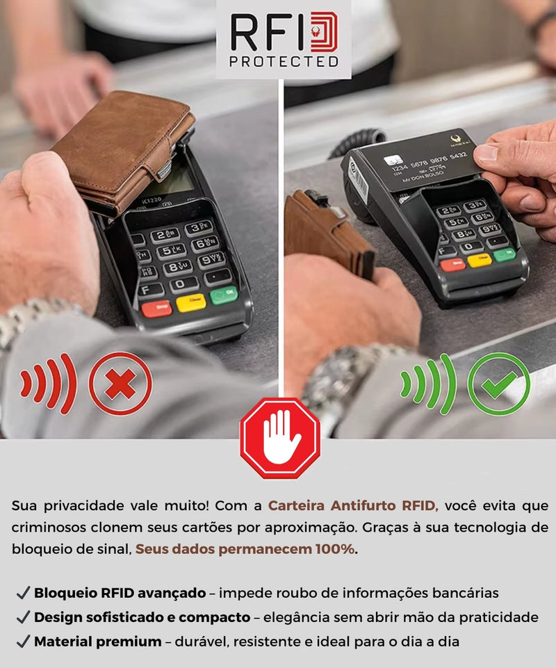 Carteira Galdino em Couro Genuíno - Estilo e Praticidade para o Homem Moderno