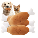 Coxa de Frango Pelúcia com Som - Brinquedo Mordedor Divertido para Cachorros