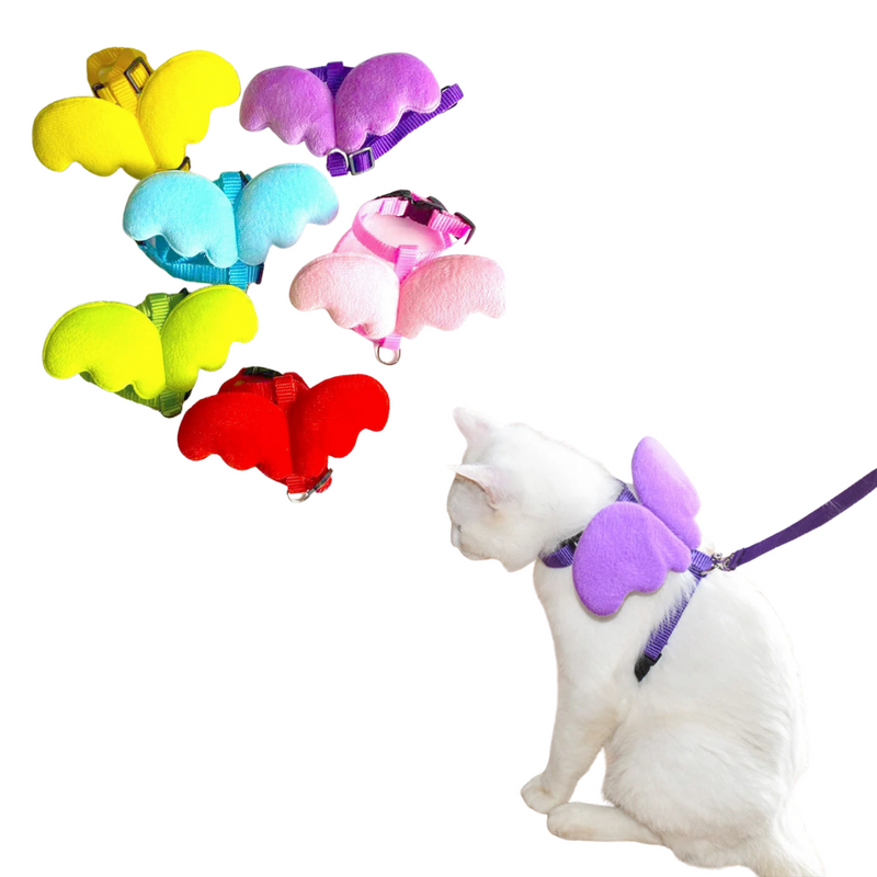 Peitoral Com Asas de Anjo e Guia para Gatos e Cães: Conforto E Estilo Para Seus Passeios