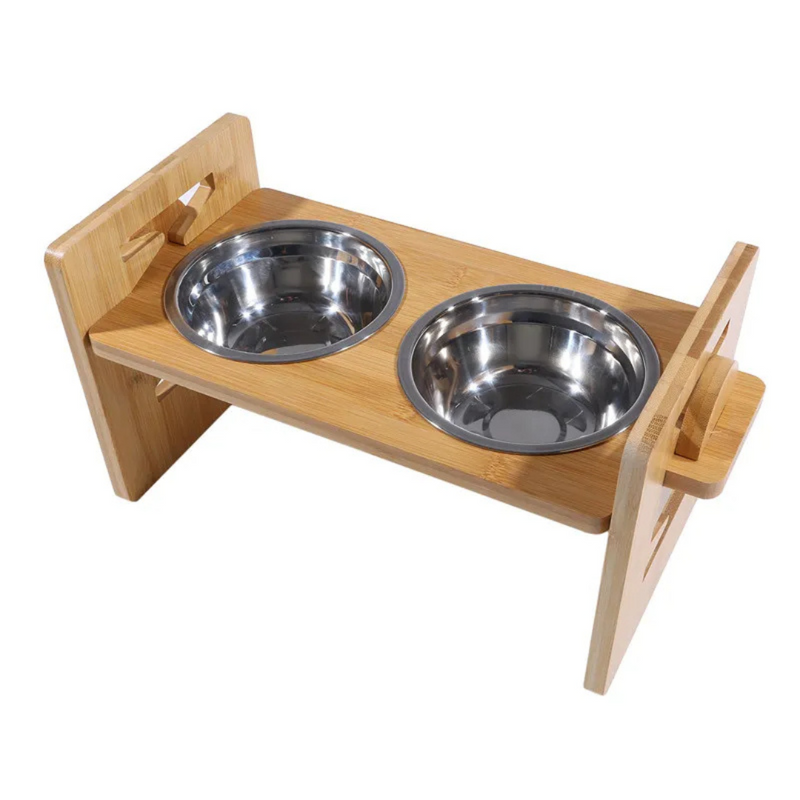 Comedouro e Bebedouro Duplo Elevado com Tigelas de Aço Inox – Conforto e Praticidade para Seu Pet