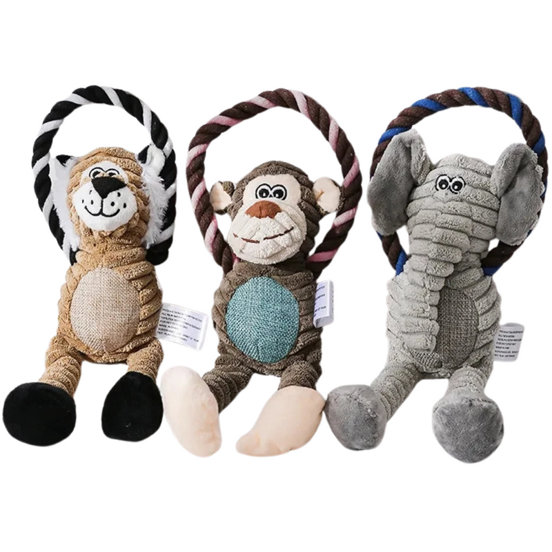 Mordedor de Pelúcia com Corda Resistente para Pets: Conforto e Diversão