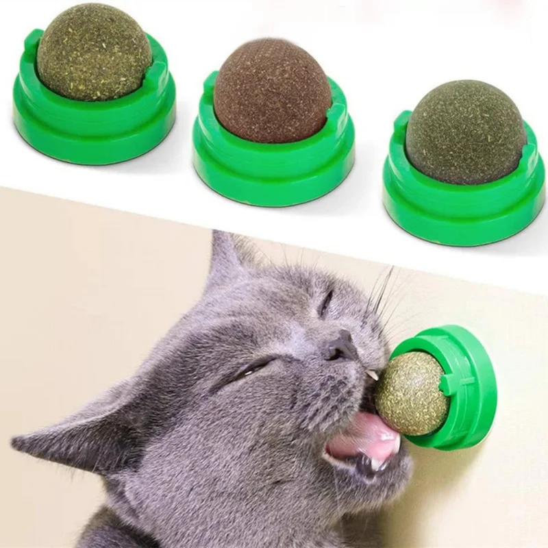 Bolinha de Catnip Interativa para Gatos com Adesivo Dupla Face – Brincadeira e Diversão Garantidas
