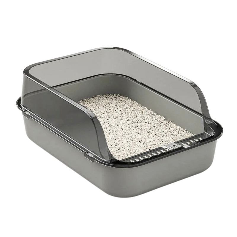 Caixa de Areia Semi Fechada para Gatos com Borda e Pazinha Inclusa - Conforto e Praticidade na Limpeza