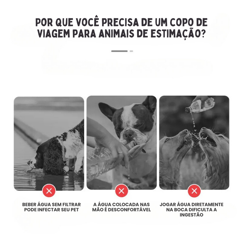 Garrafa Portátil de Água Para Pets - Conforto e Praticidade em Passeios e Viagens