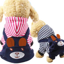 Confortável Jardineiro Moletom com Suspensório para Cachorros