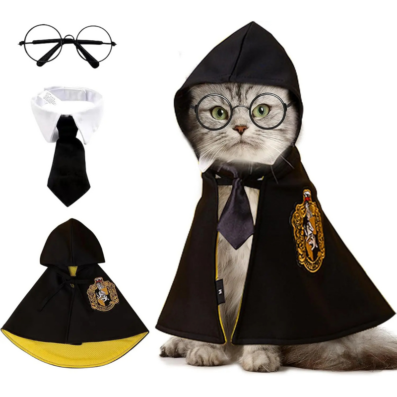 Capa de Halloween Harry Potter para Animais de Estimação: Estilo e Magia para Seu Cão ou Gato