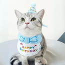 Conjunto de Chapéu e Babador para Aniversário de Cães e Gatos