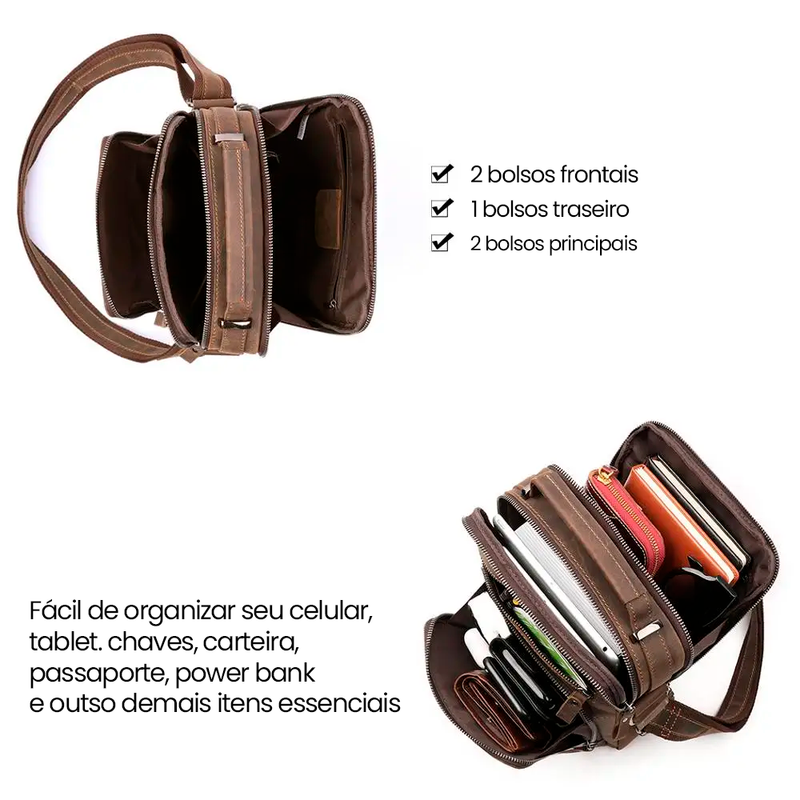 Mochila Joyir Premium em Couro Genuíno para Conforto e Estilo