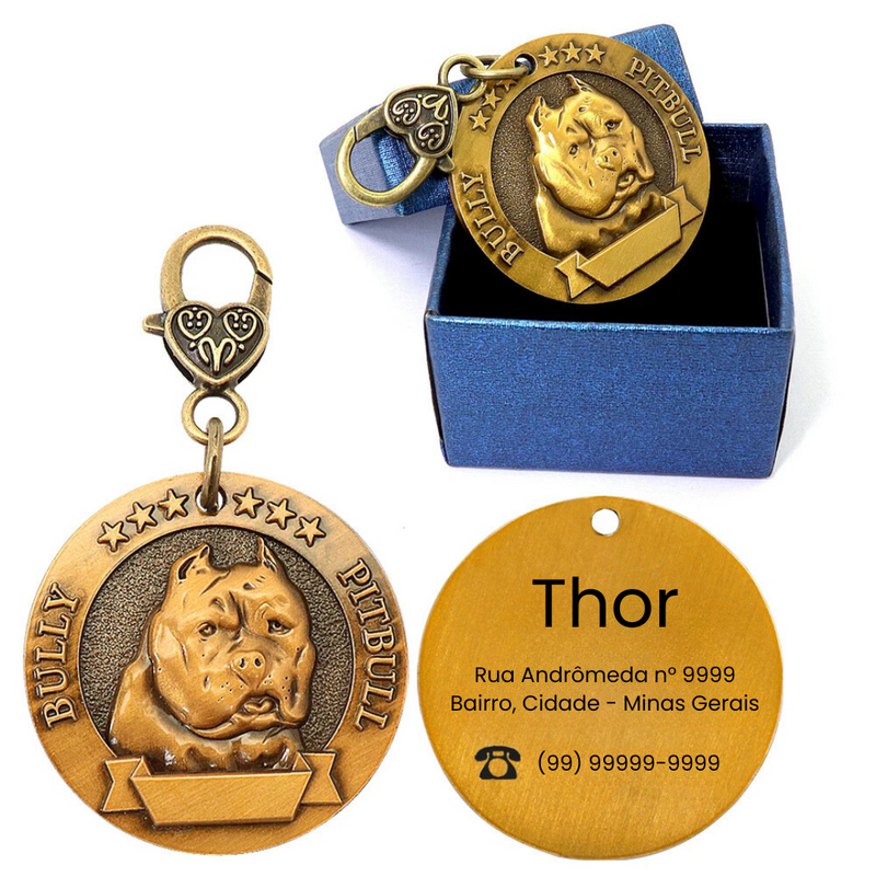 Pingente Medalhão Personalizado com Nome e Contato: Sua Identidade, Sempre à Mão