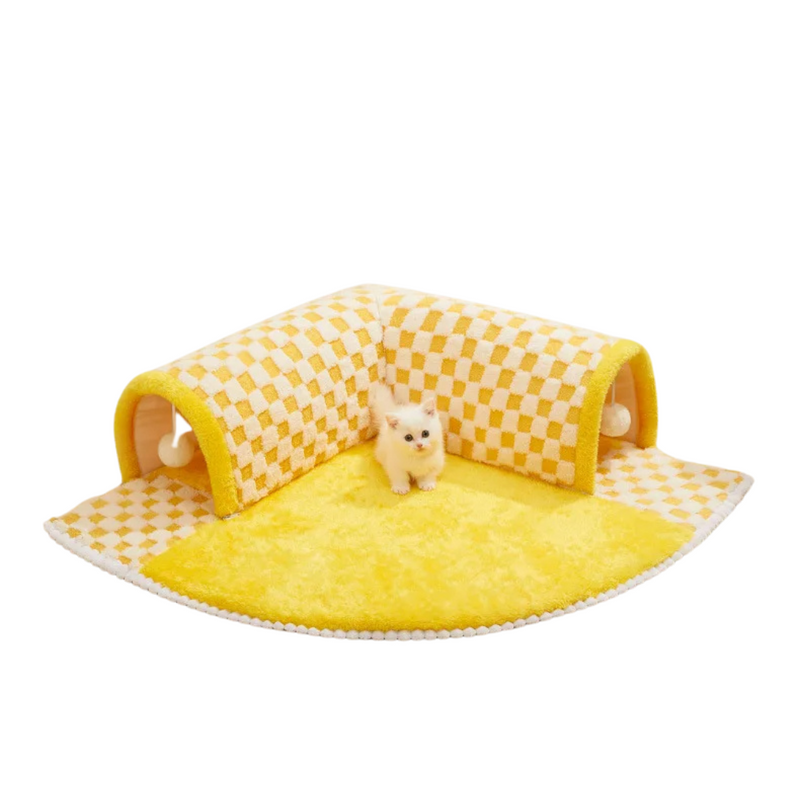 Túnel Tapete Confortável para Gatos com Bolinhas para Arranhar