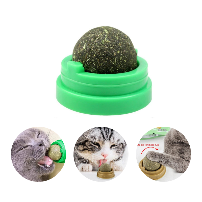 Bolinha de Catnip Interativa para Gatos com Adesivo Dupla Face – Brincadeira e Diversão Garantidas