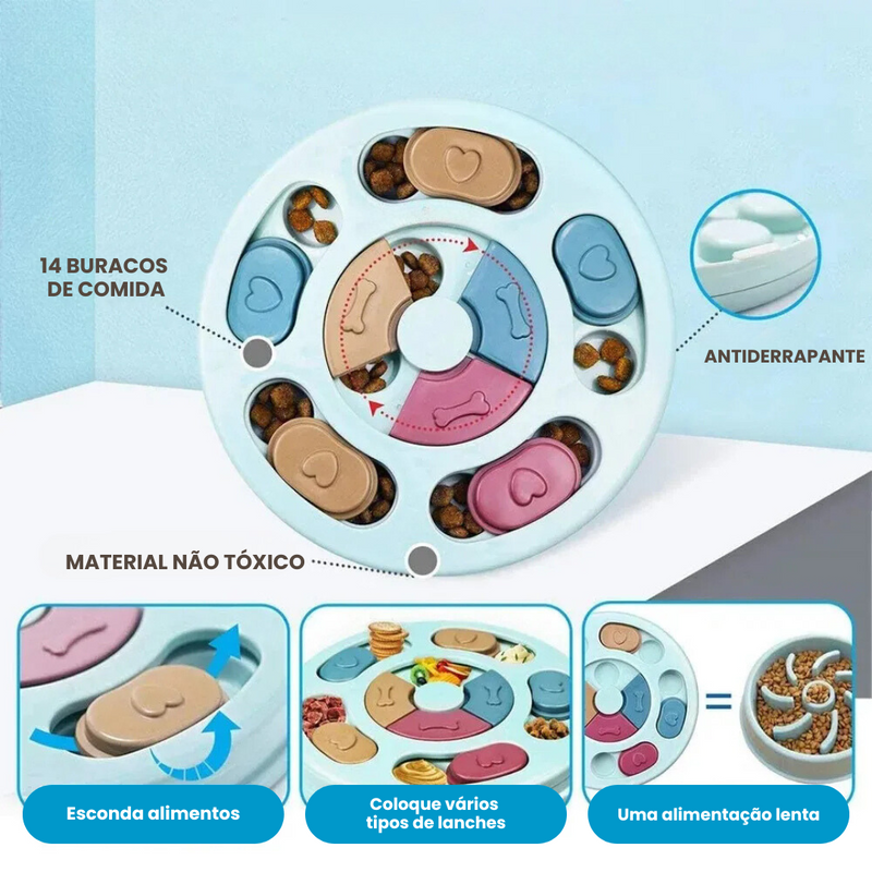 Comedouro Interativo em Formato de Quebra-Cabeça para Diversão e Estímulo