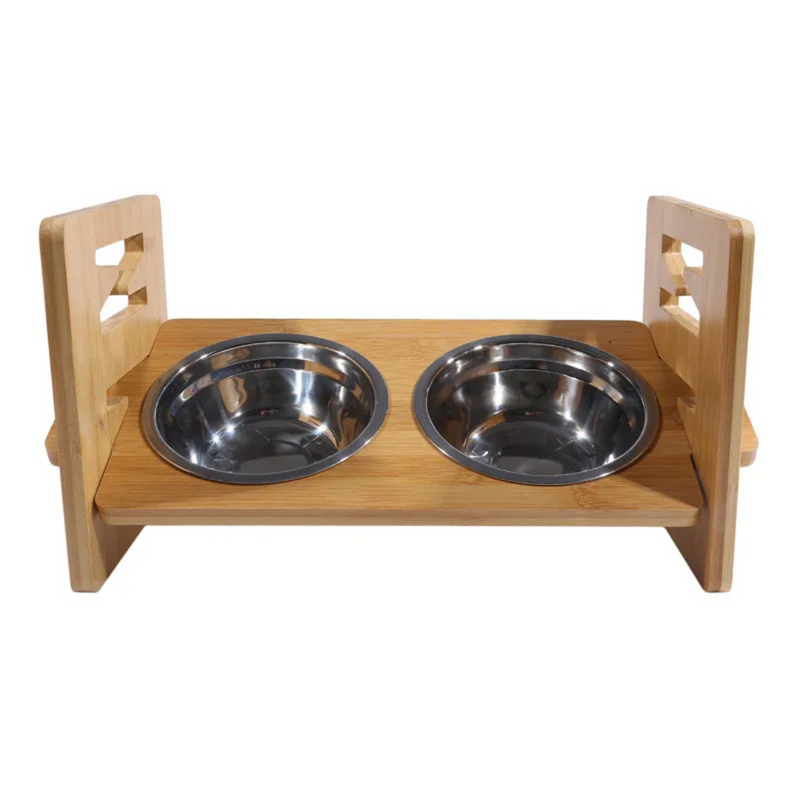 Comedouro e Bebedouro Duplo Elevado com Tigelas de Aço Inox – Conforto e Praticidade para Seu Pet