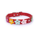 Coleira de Couro Floral para Conforto e Estilo de Gatos e Cães