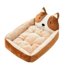 Caminha Acolchoada Teddy Cartoon: Conforto e Estilo para Cães e Gatos