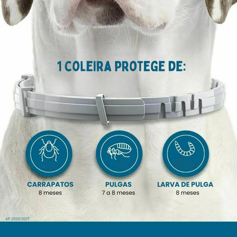Coleira Repelente Antiparasitário para Proteção Eficaz Contra Pulgas e Carrapatos