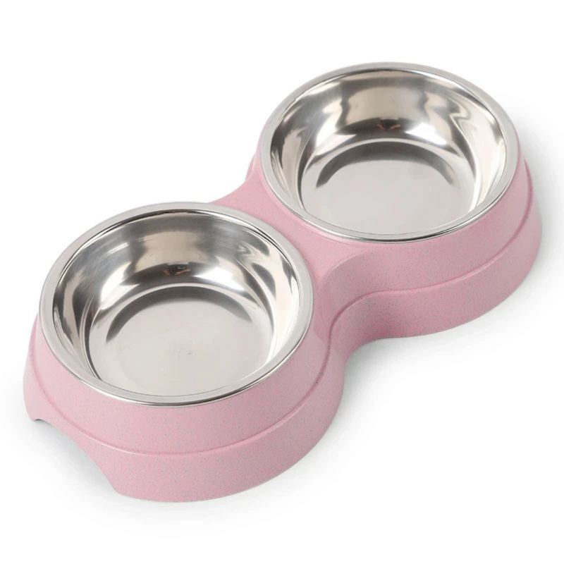 Tigela Dupla para Pets: Comedouro e Bebedouro em Aço Inox para Conforto de Cães e Gatos