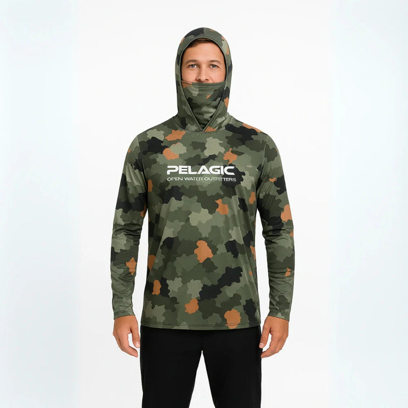 Camisa PELAGIC Manga Longa UV50+ Camuflada para Conforto e Proteção