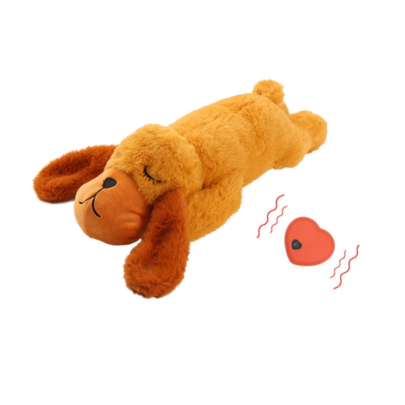 Brinquedo Pelúcia Calmante com Vibração e Batimentos Cardíacos para Aliviar a Ansiedade dos Cachorros
