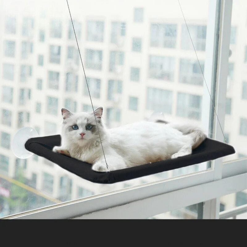 Cama Suspensa para Gatos: Rede Confortável com Ventosas Super Resistentes para Momentos de Relaxamento na Janela