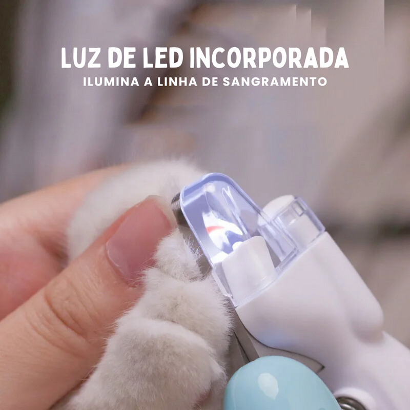 Cortador de Unhas Pet Ergonômico com Luz para Conforto e Precisão