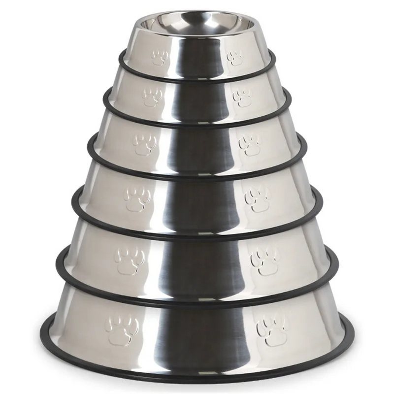 Tigela Antiderrapante de Aço Inoxidável para Conforto e Praticidade de Cães e Gatos