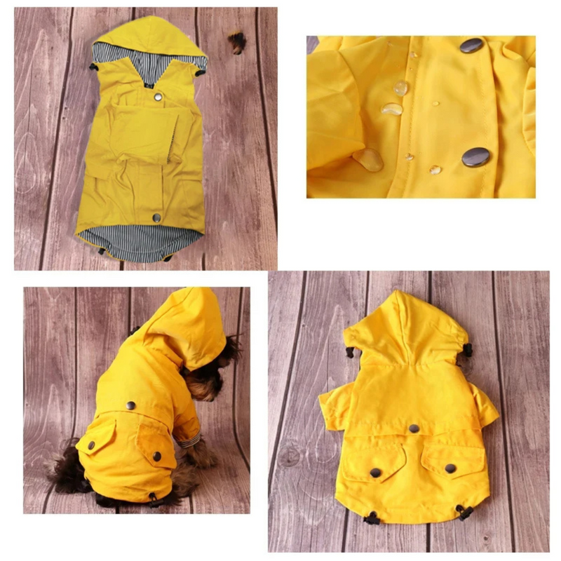 Capa de Chuva Pet Confortável com Capuz e Zíper – Proteção Eficaz Contra a Chuva