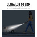 Coleira Retrátil Rojeco com Iluminação RGB e Lanterna LED - Conforto e Segurança em Cada Passeio