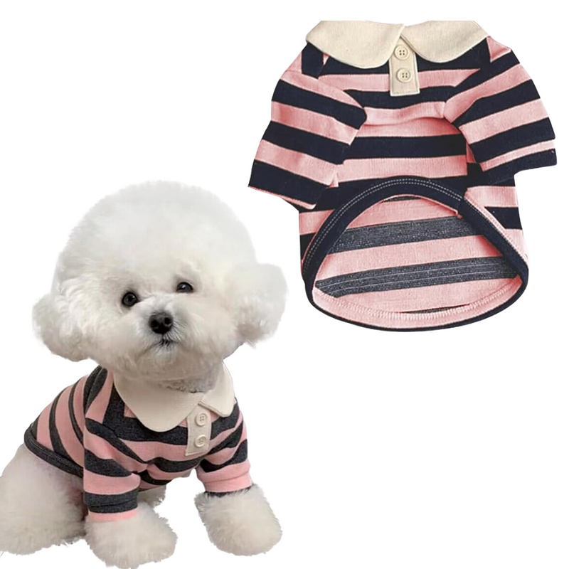 Camisa Polo Confortável com Botões para Cachorros