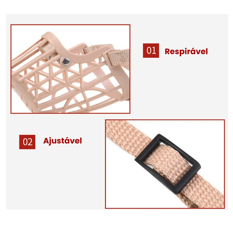 Focinheira Ajustável Para Pets: Conforto e Liberdade Respirável