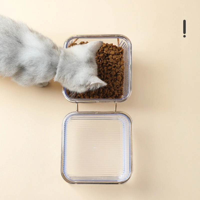 Conjunto Prático de Bebedouro e Comedouro de Acrílico para Conforto de Cães e Gatos