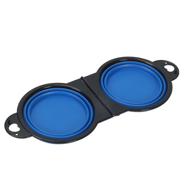 Tigela Dobrável 2 em 1: Comedouro e Bebedouro Prático para Aventuras