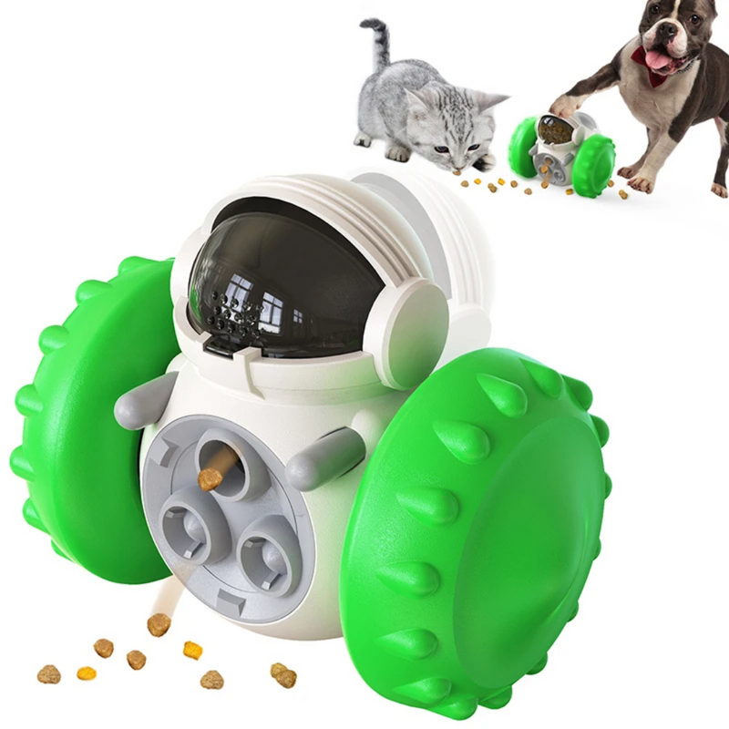 Dispenser Inteligente de Ração para Cães e Gatos: Brinquedo Robô que Enriquece o Dia a Dia do Seu Pet